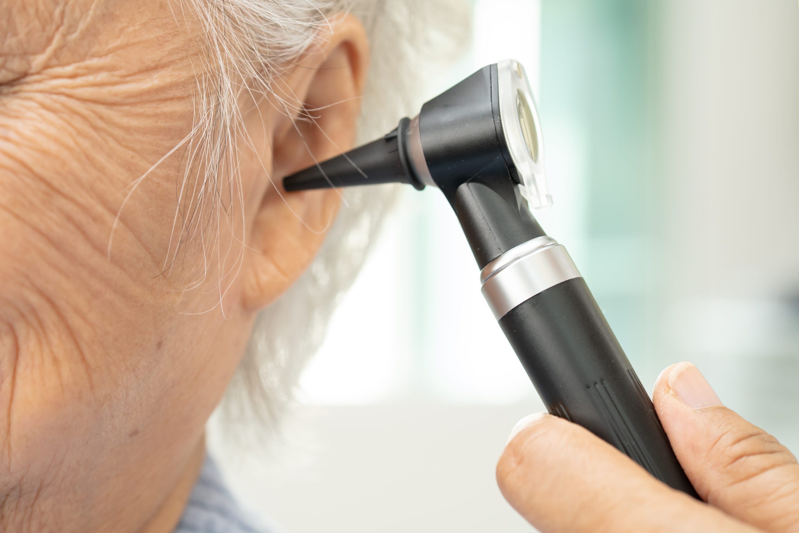 Hearing exam evaluating hearing loss caused by ototoxic medication